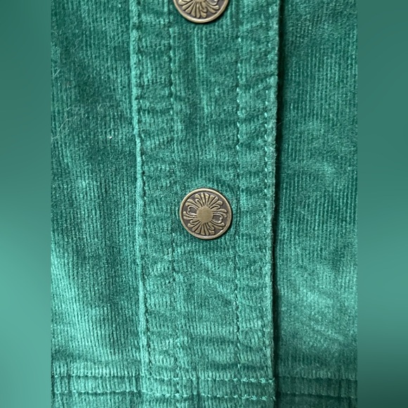 AMX Green Corduroy Long Sleeve Snap-up Jacket Size Large - Picture 8 of 11